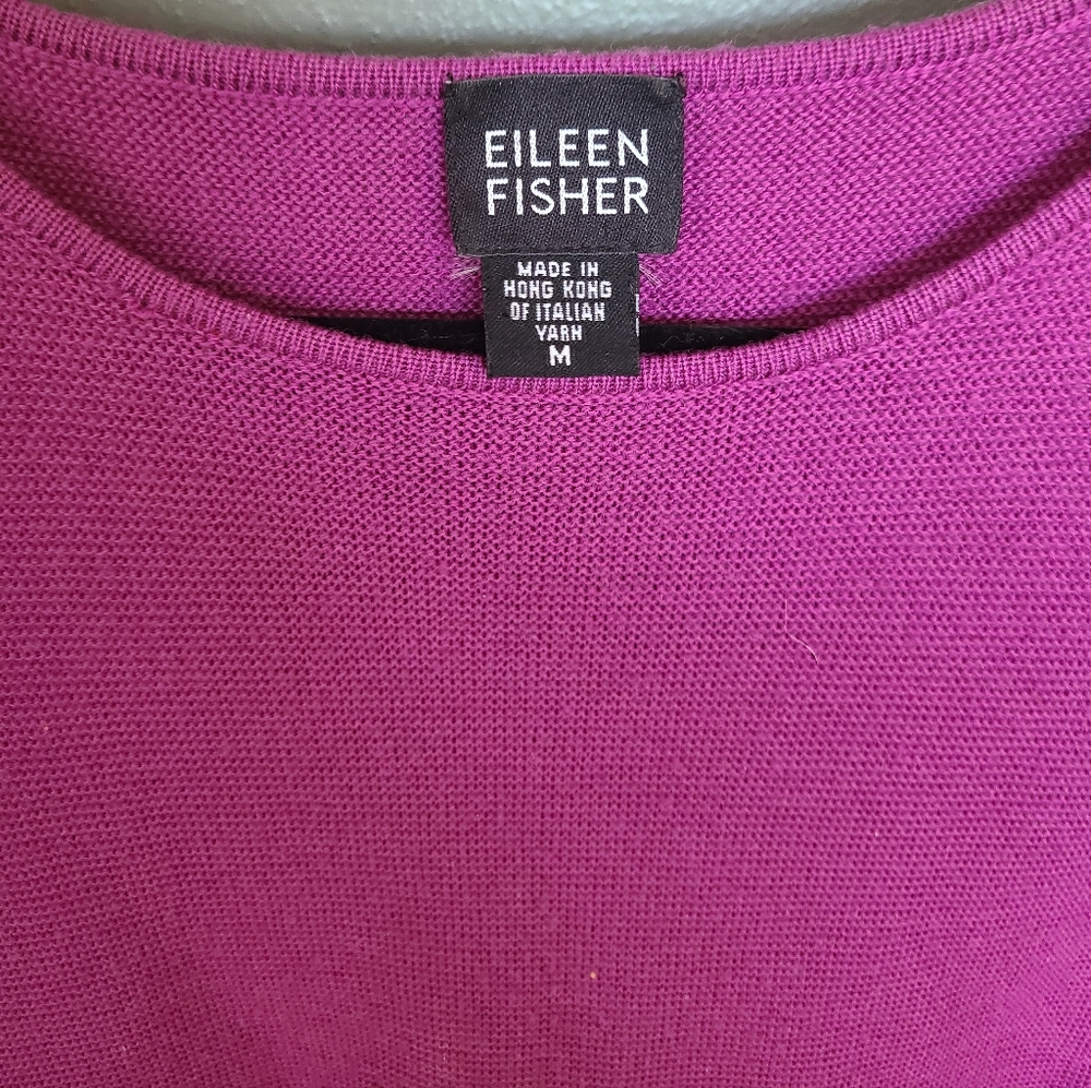 Eileen Fisher Merino Crew Neck Shell, Size Medium - Picture 2 of 5